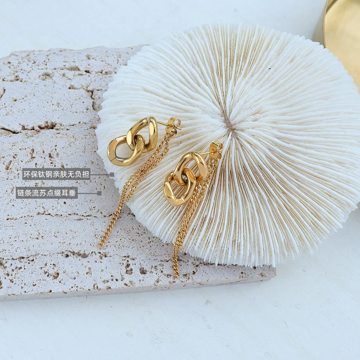 Titanium Steel Chain Shape Earrings sold by Charming Charlie product image thumbnail 3