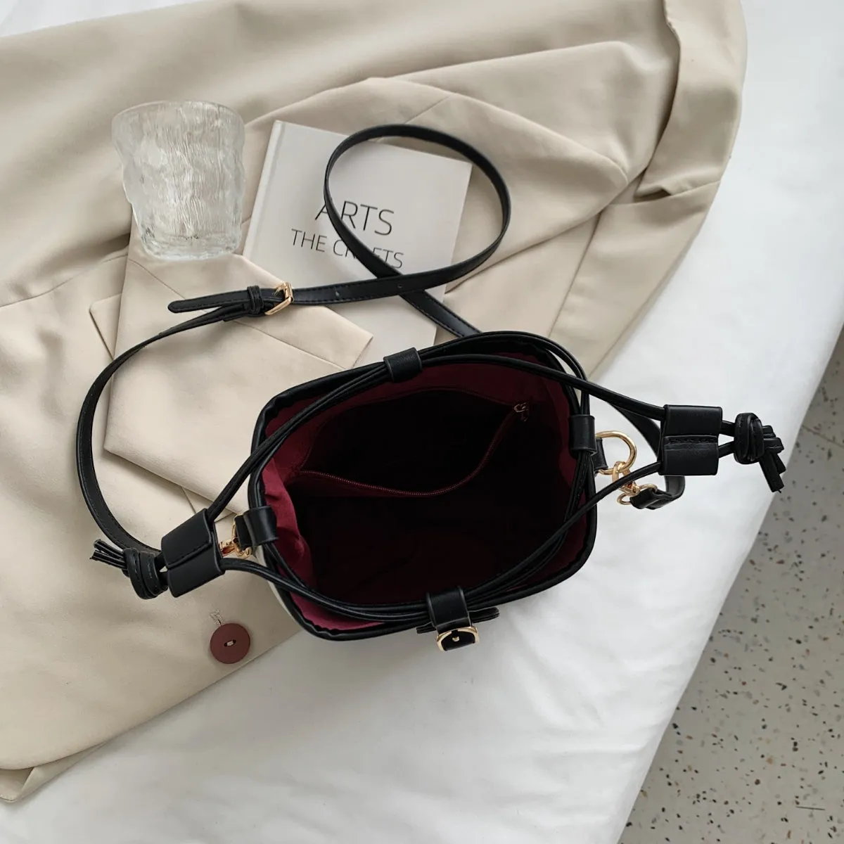 Straw Braided Adjustable Strap Crossbody Bag sold by Charming Charlie product image thumbnail 3