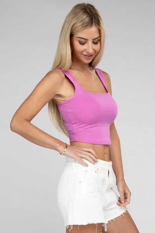 Cotton Square Neck Cropped Cami Top sold by Charming Charlie product image thumbnail 5