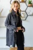 Veveret Button Up Distressed Frayed Hem Denim Jacket sold by Charming Charlie