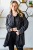 Veveret Button Up Distressed Frayed Hem Denim Jacket sold by Charming Charlie
