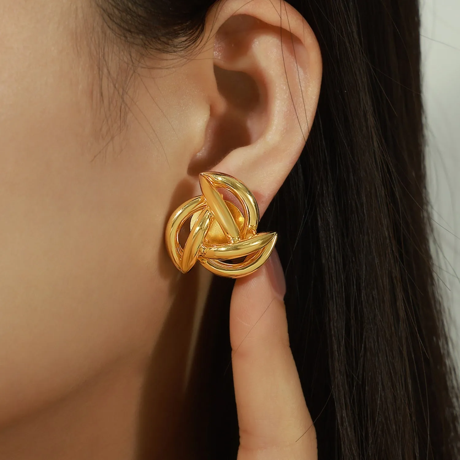 18K Gold-Plated Geometric Stud Earrings sold by Charming Charlie product image thumbnail 2