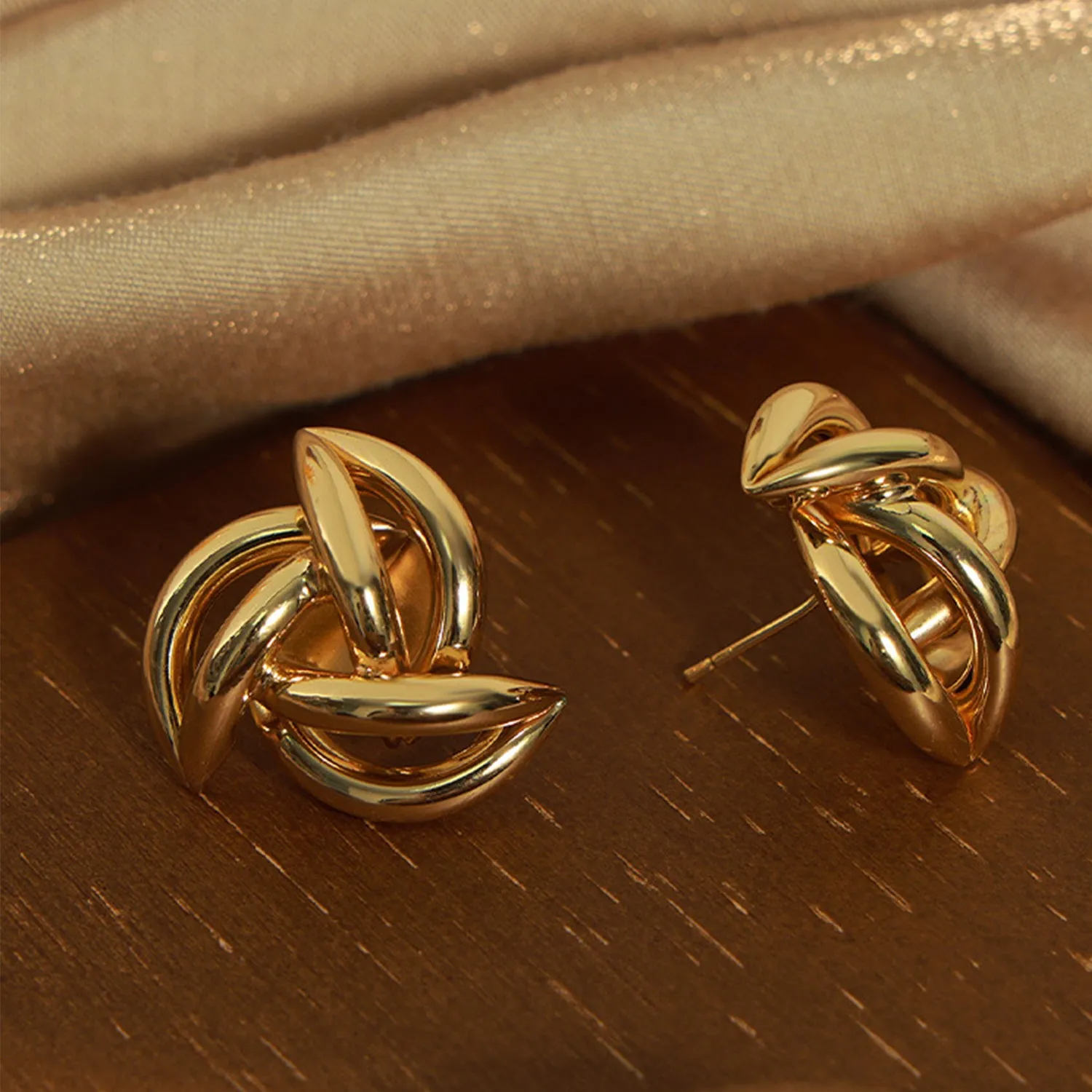 18K Gold-Plated Geometric Stud Earrings sold by Charming Charlie product image thumbnail 4