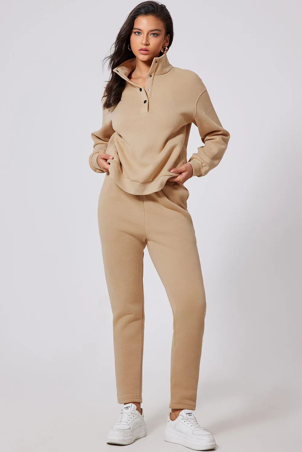Half Snap Turtleneck Top and Pants Active Set sold by Charming Charlie product image thumbnail 4