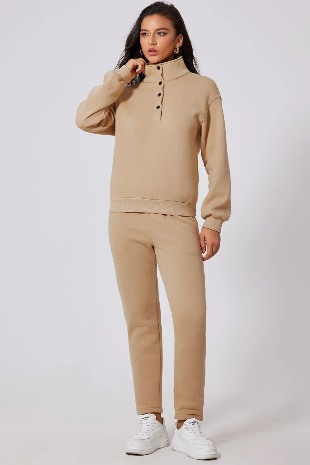 Half Snap Turtleneck Top and Pants Active Set sold by Charming Charlie product image thumbnail 2