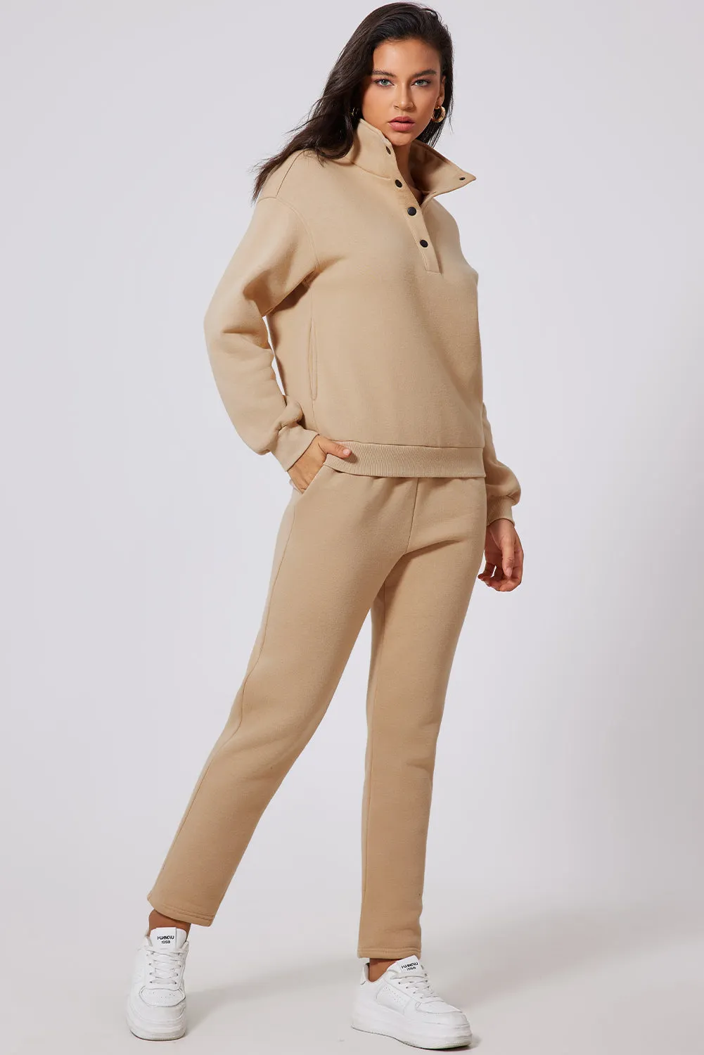 Half Snap Turtleneck Top and Pants Active Set sold by Charming Charlie product image thumbnail 3