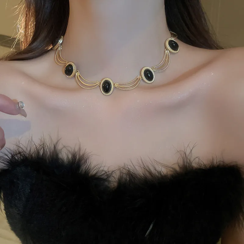 Alloy Oval Gemstone Necklace sold by Charming Charlie