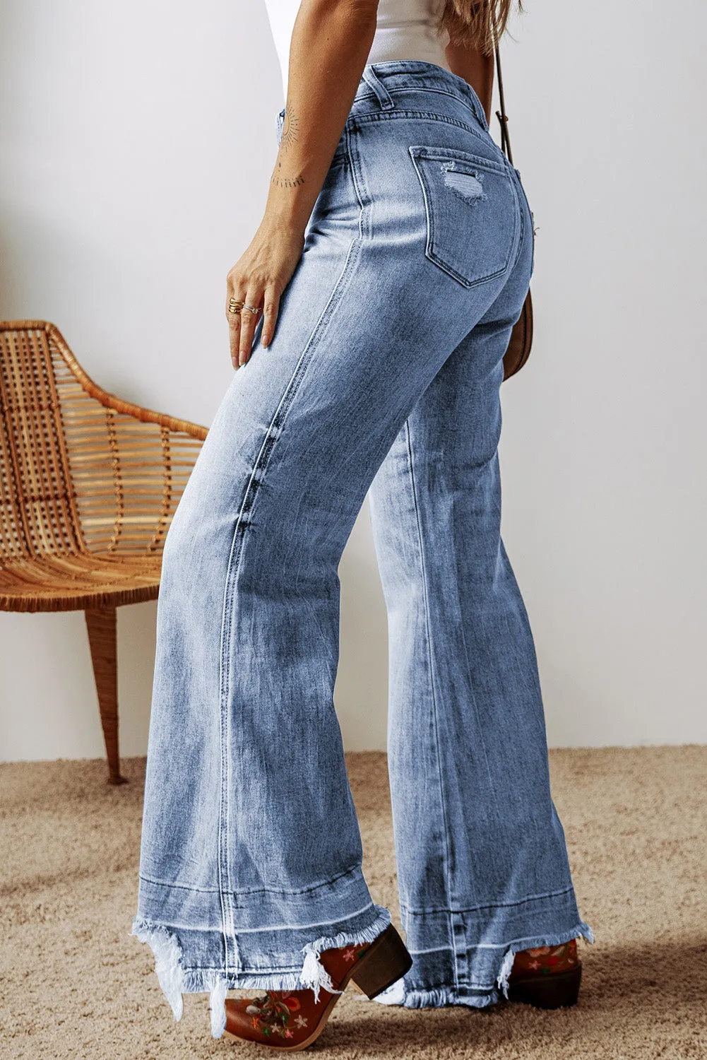 Raw Hem Bootcut Jeans with Pockets sold by Charming Charlie product image thumbnail 3