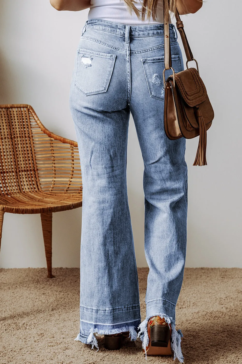 Raw Hem Bootcut Jeans with Pockets sold by Charming Charlie product image thumbnail 4