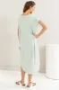 HYFVE Short Sleeve High-Low Slit Midi Dress sold by Charming Charlie