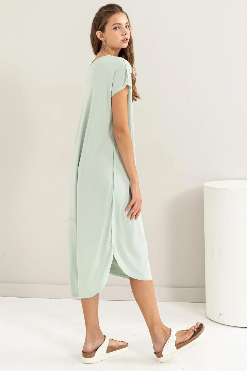 HYFVE Short Sleeve High-Low Slit Midi Dress sold by Charming Charlie product image thumbnail 3