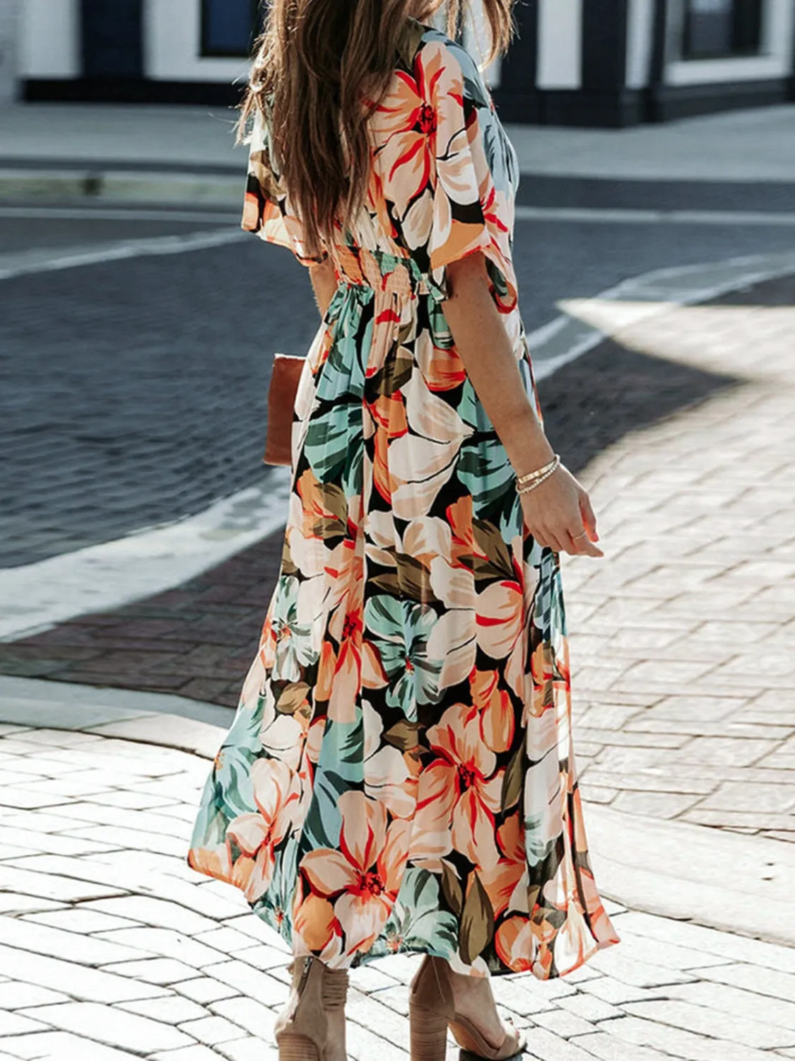 Floral Plunge Half Sleeve Dress sold by Charming Charlie product image thumbnail 3