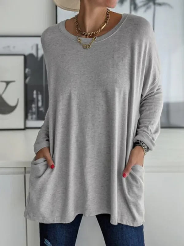 Full Size Round Neck Long Sleeve T-Shirt sold by Charming Charlie