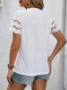 Full Size Eyelet Round Neck Short Sleeve Top sold by Charming Charlie