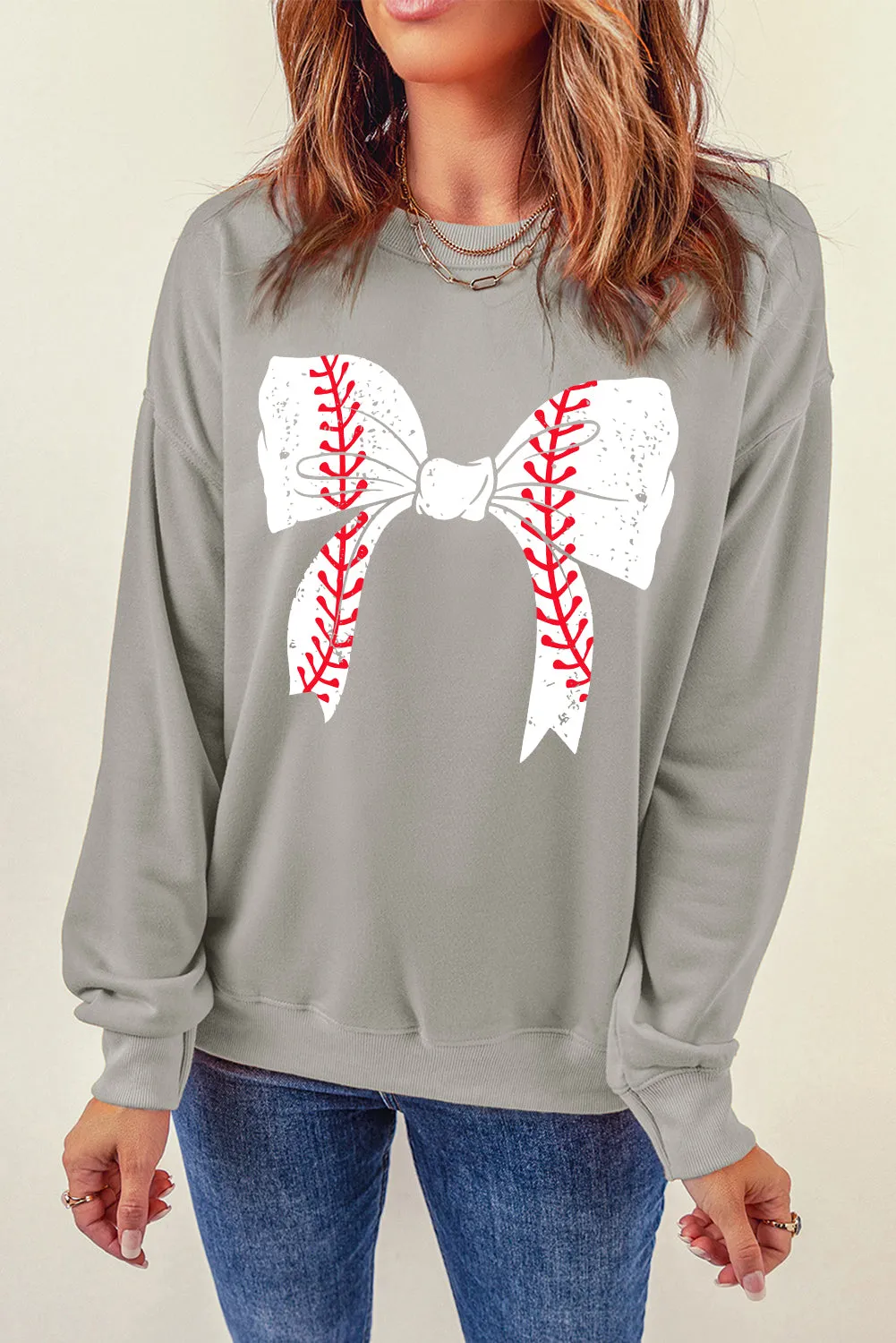 Bow Graphic Round Neck Long Sleeve Sweatshirt sold by Charming Charlie product image thumbnail 2