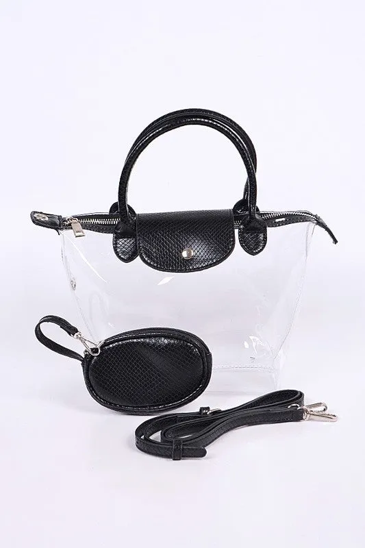 Convertible Clear Mini Tote Bag Set sold by Charming Charlie product image thumbnail 5