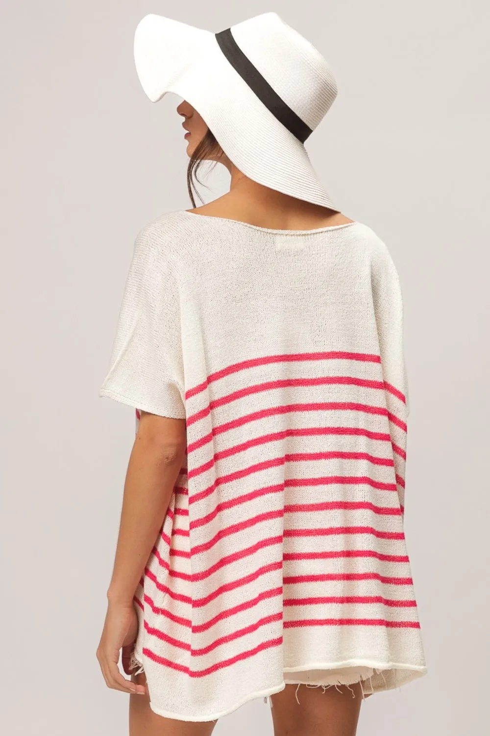 BiBi V Neck Striped Short Sleeve Top sold by Charming Charlie product image thumbnail 2