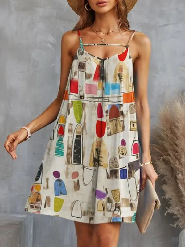 Printed Spaghetti Strap Mini Dress sold by Charming Charlie