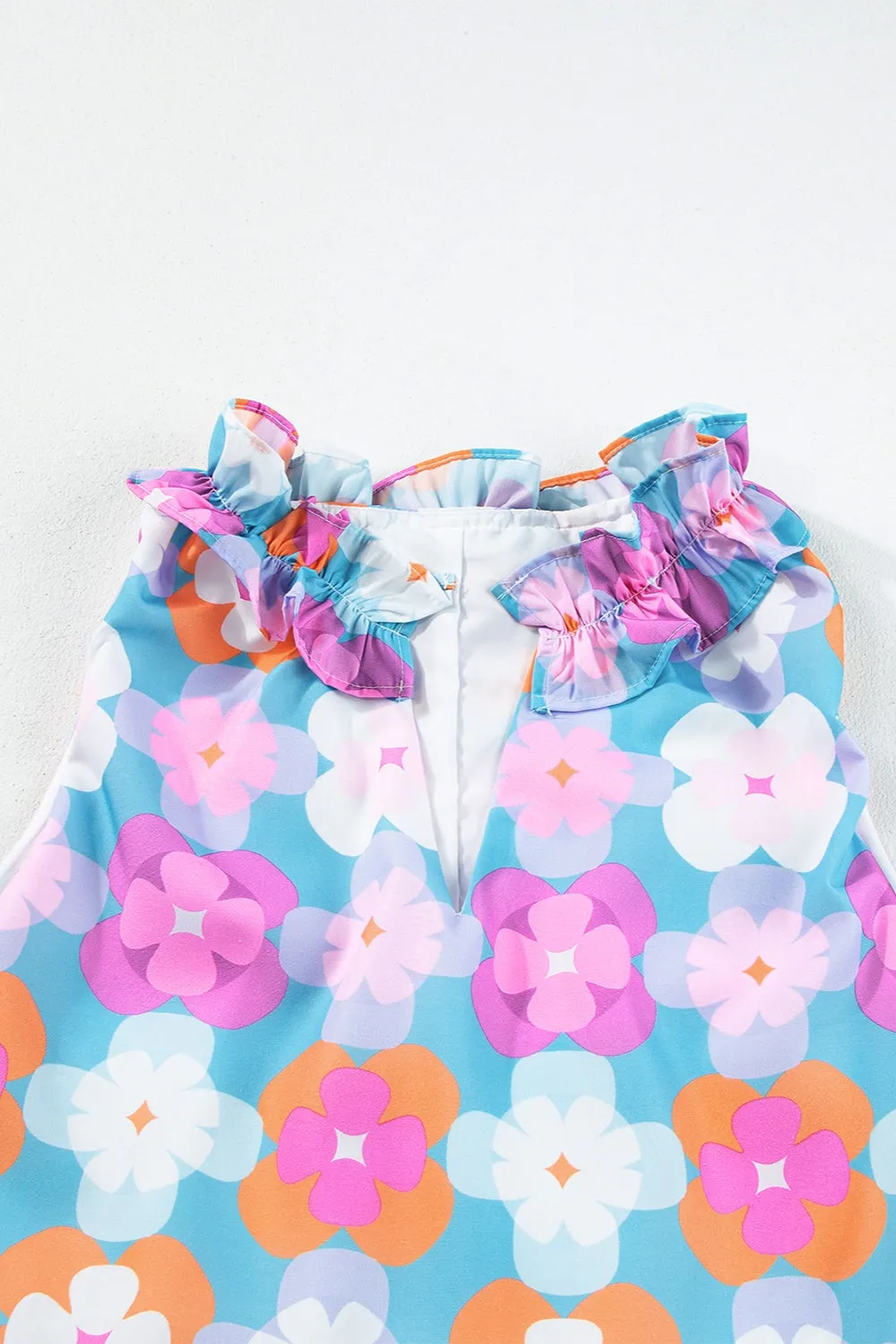 Frill Printed Notched Sleeveless Dress sold by Charming Charlie product image thumbnail 4