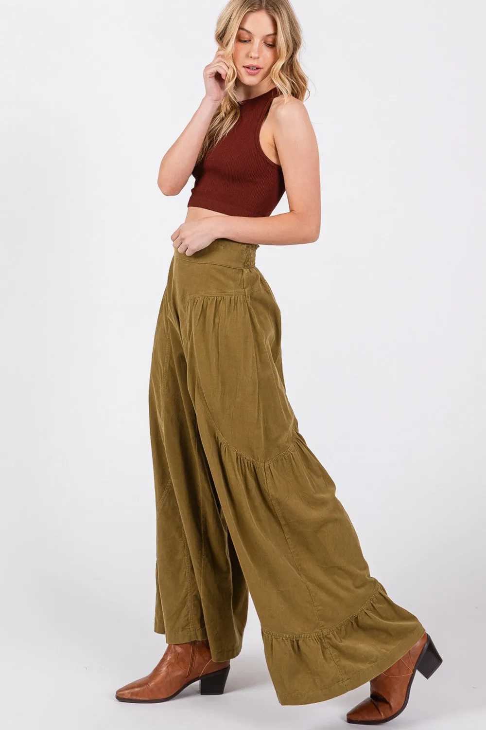 SAGE + FIG High Rise Corduroy Wide Leg Pants sold by Charming Charlie product image thumbnail 3