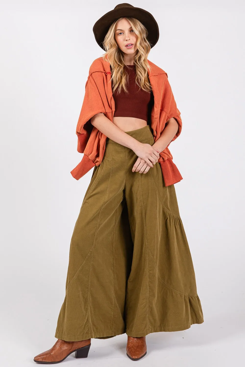 SAGE + FIG High Rise Corduroy Wide Leg Pants sold by Charming Charlie
