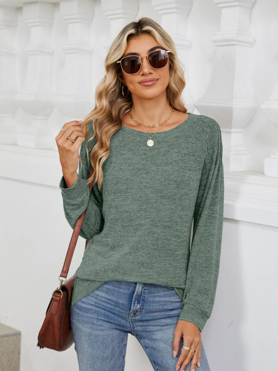 Round Neck Long Sleeve T-Shirt sold by Charming Charlie product image thumbnail 5