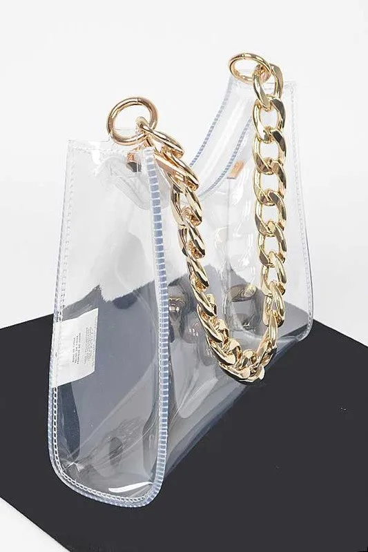 Chunky Chain Clear Transparent Stadium Bag sold by Charming Charlie product image thumbnail 4