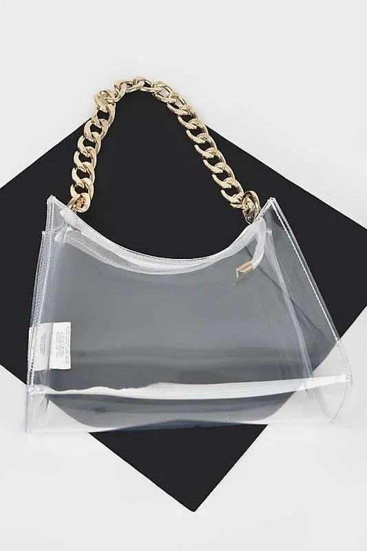 Chunky Chain Clear Transparent Stadium Bag sold by Charming Charlie product image thumbnail 3