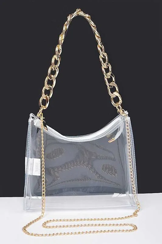 Chunky Chain Clear Transparent Stadium Bag sold by Charming Charlie product image thumbnail 2