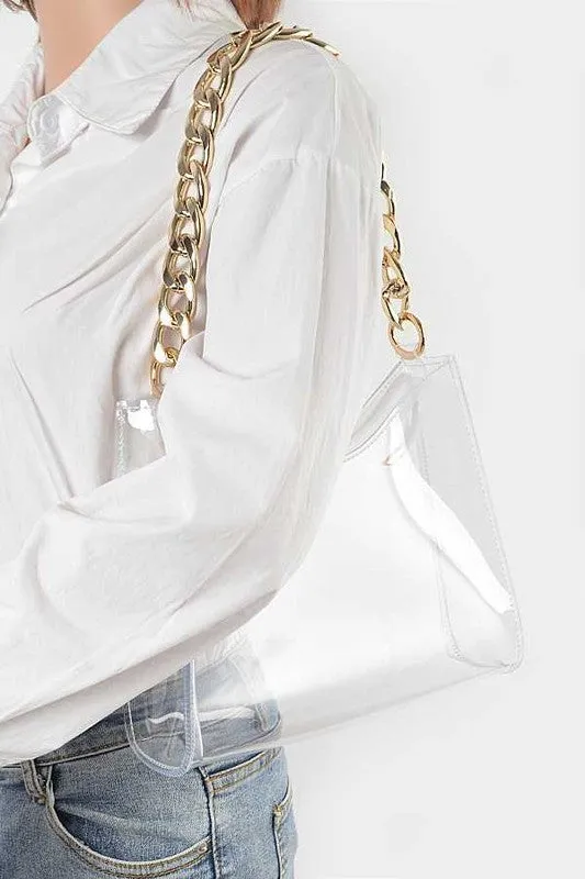 Chunky Chain Clear Transparent Stadium Bag sold by Charming Charlie product image thumbnail 5