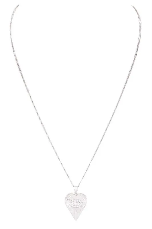 Vintage Inspired Heart Shape Eye Pendant Necklace sold by Charming Charlie