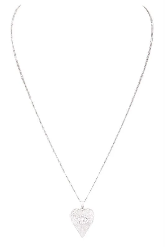 Vintage Inspired Heart Shape Eye Pendant Necklace sold by Charming Charlie