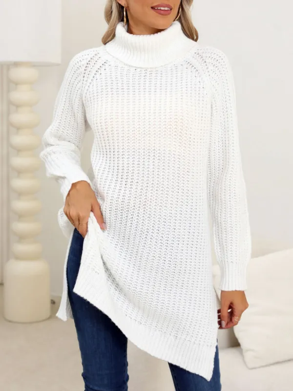 Slit Turtleneck Long Sleeve Sweater sold by Charming Charlie