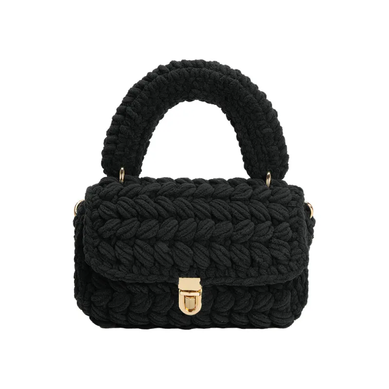 Avery Chenille Black Crossbody Bag sold by Charming Charlie