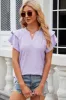 Eyelet Notched Flutter Sleeve T-Shirt sold by Charming Charlie