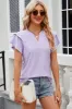Eyelet Notched Flutter Sleeve T-Shirt sold by Charming Charlie
