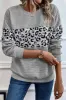 Leopard Round Neck Long Sleeve Sweatshirt sold by Charming Charlie