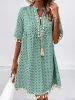 Tassel Printed Notched Half Sleeve Mini Dress sold by Charming Charlie
