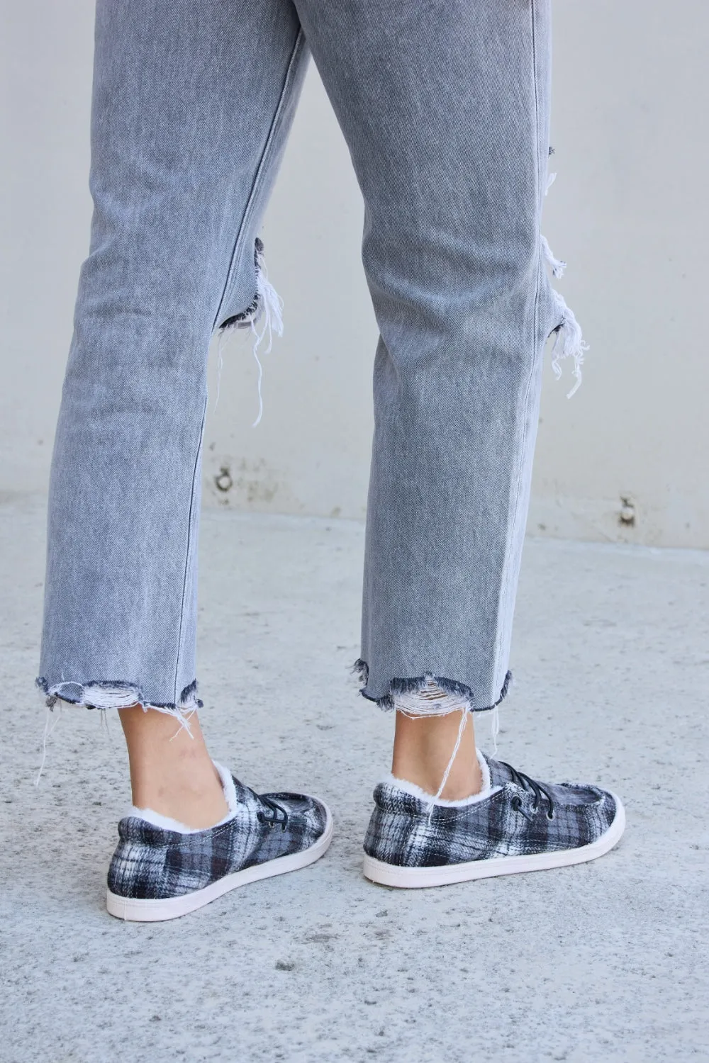 Forever Link Plaid Plush Flat Sneakers sold by Charming Charlie product image thumbnail 4