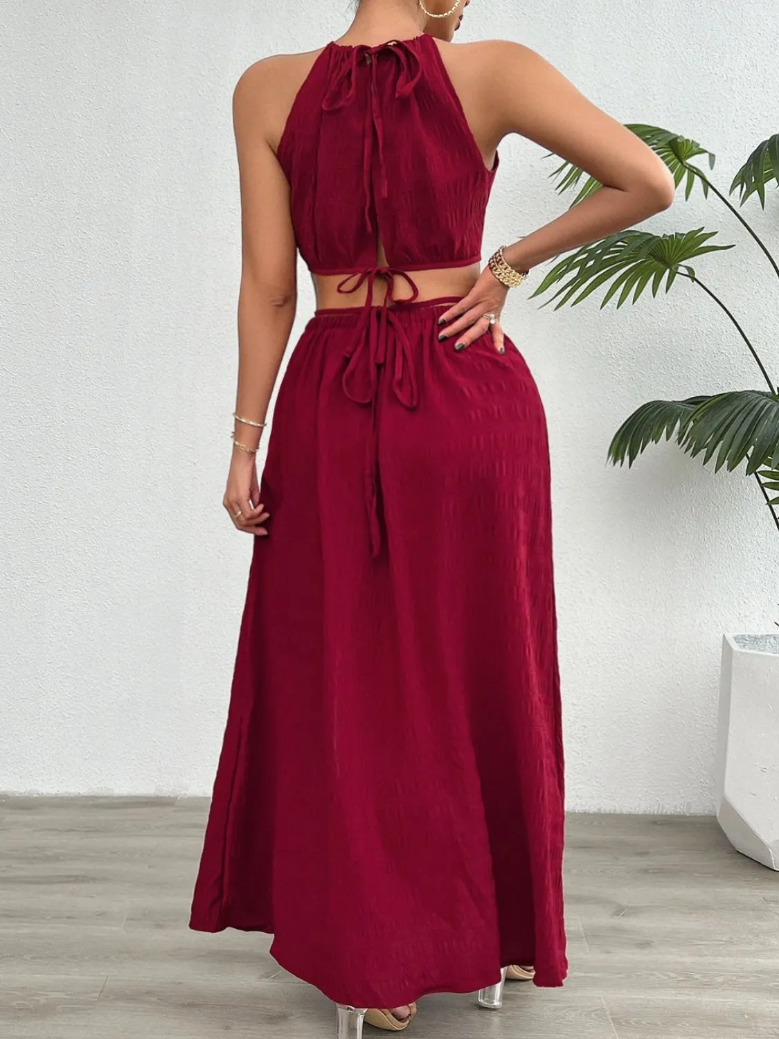 Grecian Neck Top and Slit Skirt Set sold by Charming Charlie product image thumbnail 2