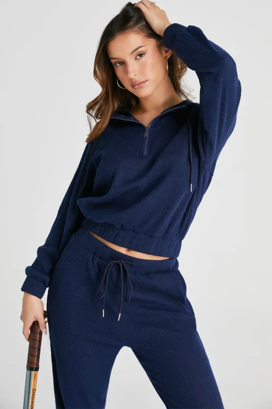 Drawstring Half Zip Hoodie and Joggers Active Set sold by Charming Charlie