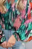 Printed V-Neck Long Sleeve Blouse sold by Charming Charlie