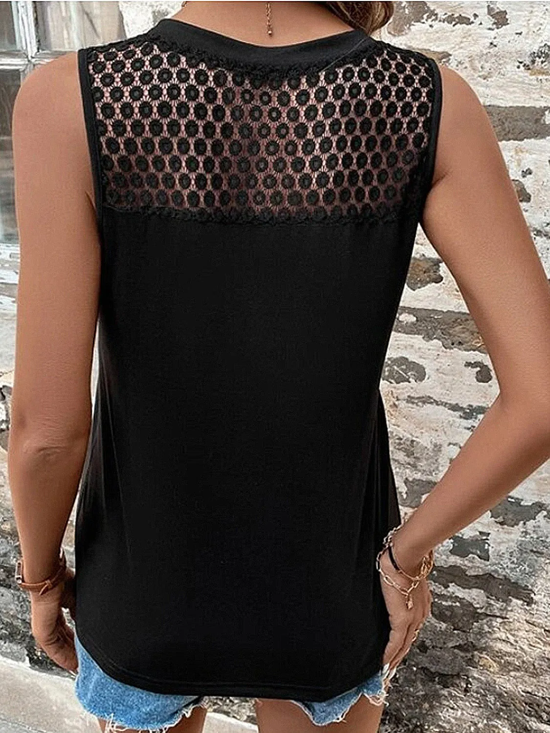 Lace Detail V-Neck Tank sold by Charming Charlie product image thumbnail 3