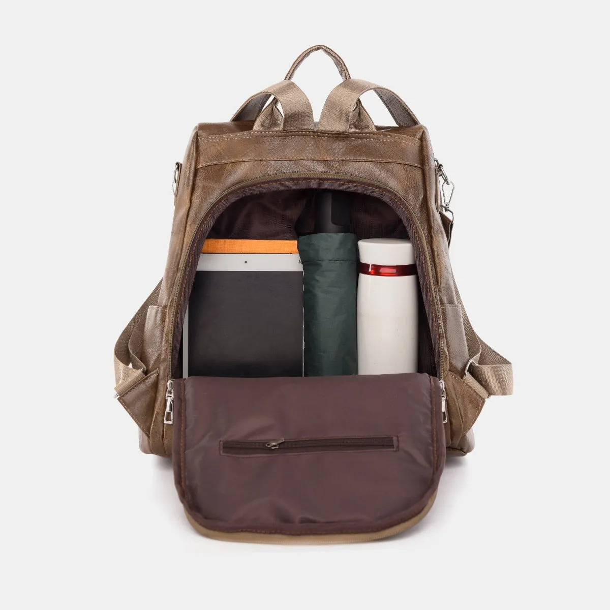 PU Leather Adjustable Strap Backpack Bag sold by Charming Charlie product image thumbnail 3