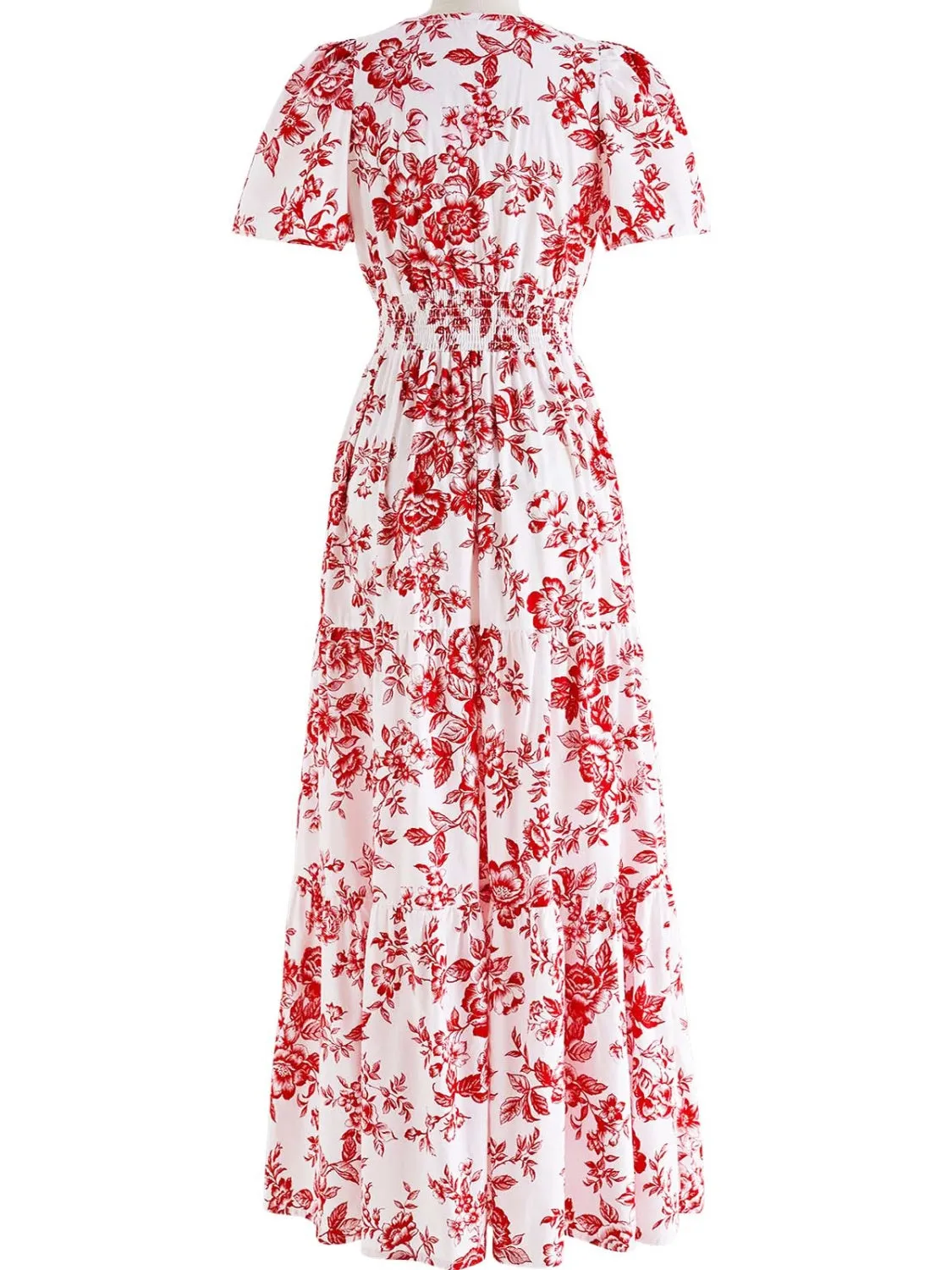 Tiered Floral Notched Short Sleeve Dress sold by Charming Charlie product image thumbnail 5