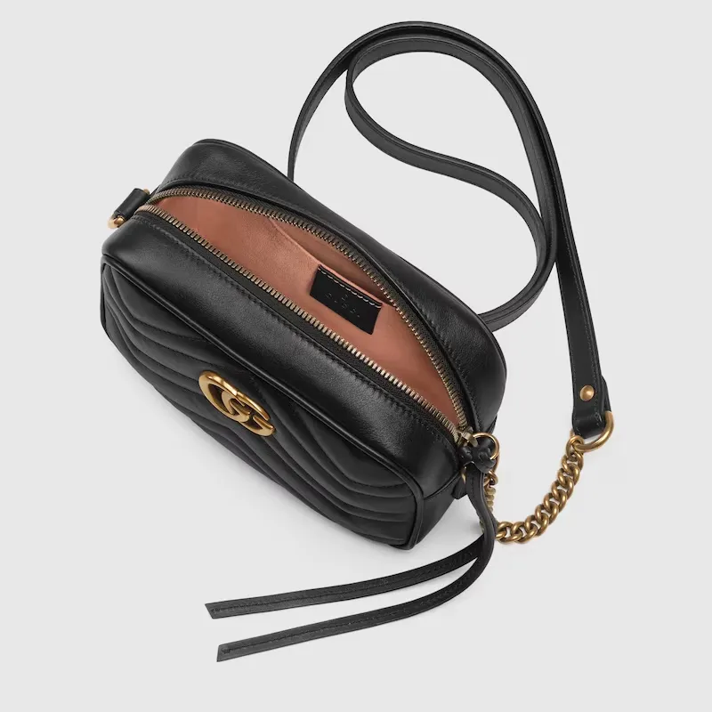 Gucci Hand Bag- Gucci GG Marmont matelassé mini bag Black with Gold-Tone Trim sold by Charming Charlie product image thumbnail 5