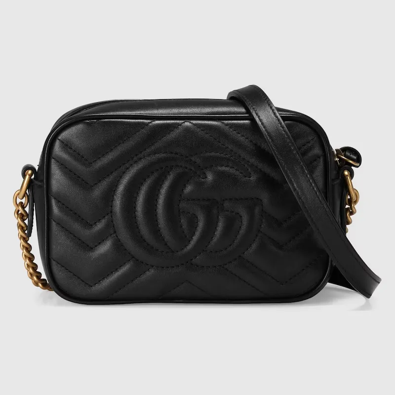 Gucci Hand Bag- Gucci GG Marmont matelassé mini bag Black with Gold-Tone Trim sold by Charming Charlie product image thumbnail 2