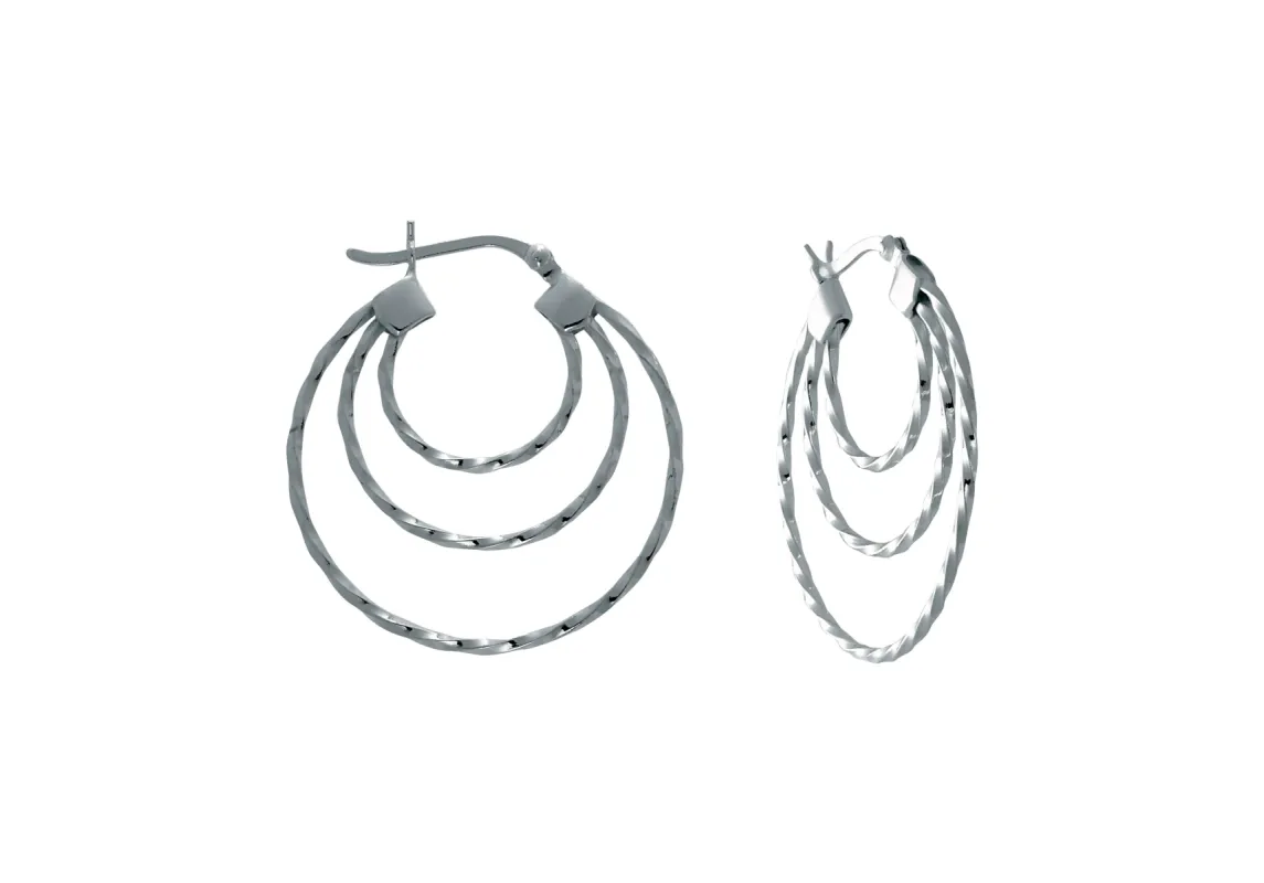 GL Creations- Sterling Silver 30 mm DC Triple Hoop sold by Charming Charlie
