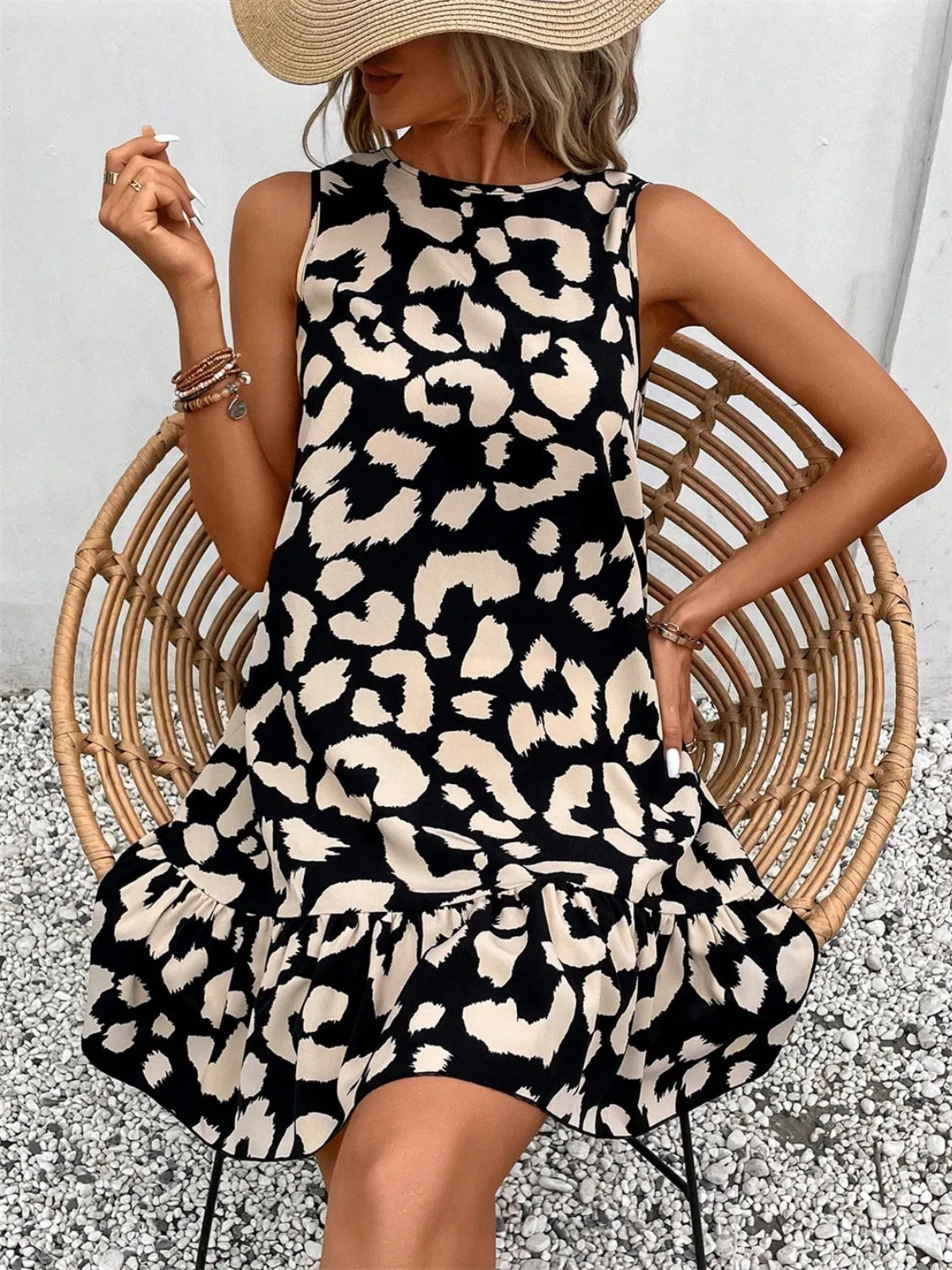 Tied Leopard Round Neck Tank Dress sold by Charming Charlie product image thumbnail 4