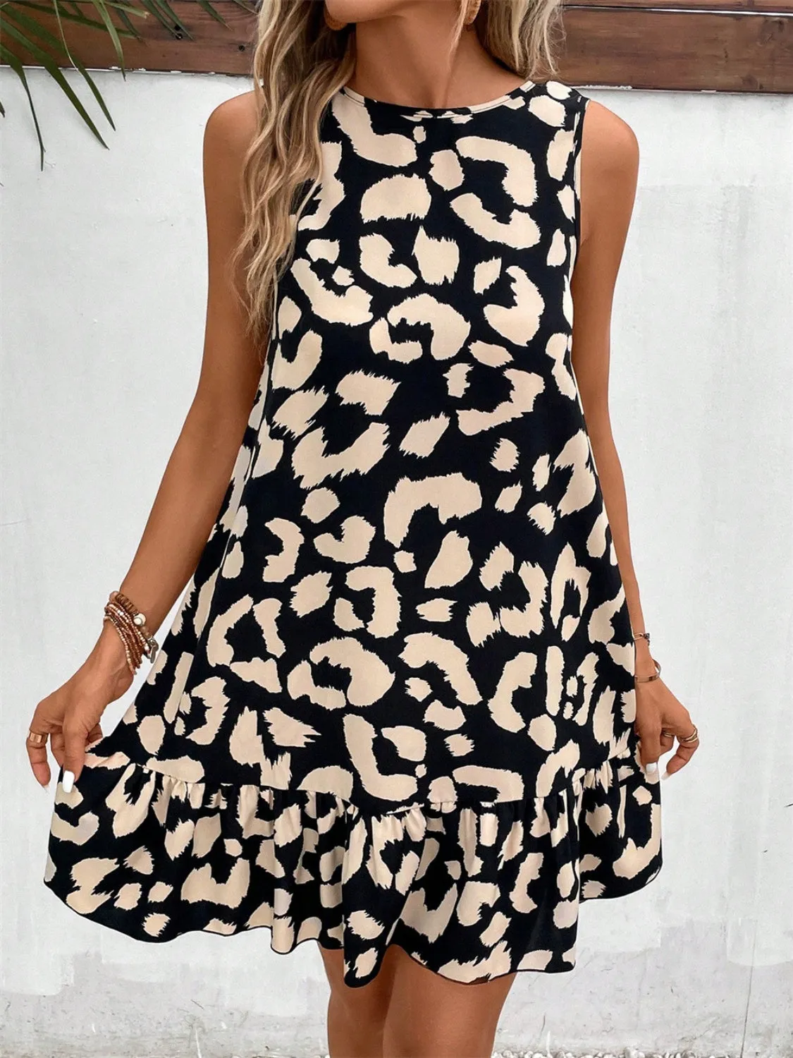 Tied Leopard Round Neck Tank Dress sold by Charming Charlie product image thumbnail 5